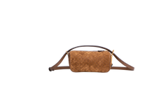 GUCCI HALF HORSEBIT GG MONOGRAM SUEDE BROWN