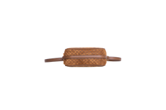 GUCCI HALF HORSEBIT GG MONOGRAM SUEDE BROWN