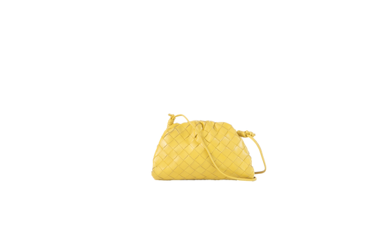 BOTTEGA MINI POUCH INTRECCIATO MUSTARD