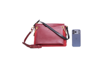 CHLOÉ ROY MEDIUM LEATHER AND SUEDE BURGUNDY