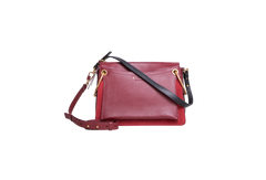 CHLOÉ ROY MEDIUM LEATHER AND SUEDE BURGUNDY