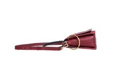 CHLOÉ ROY MEDIUM LEATHER AND SUEDE BURGUNDY