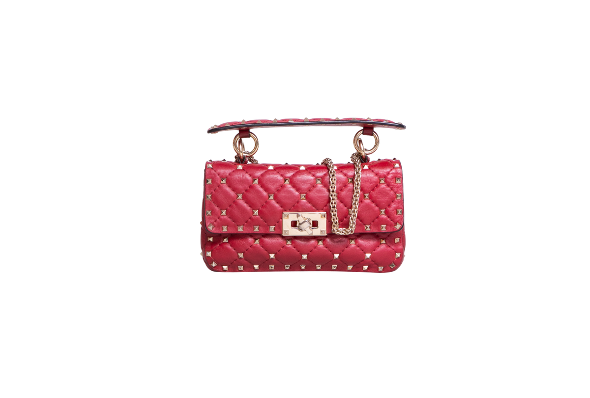 VALENTINO ROCKSTUD SPIKE SMALL RED