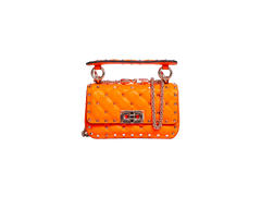 VALENTINO ROCKSTUD SPIKE MINI LEATHER NEON ORANGE