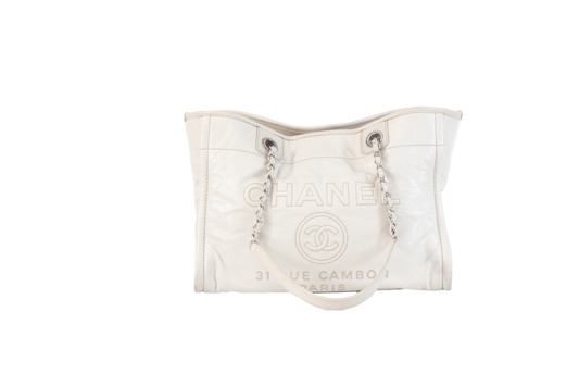 CHANEL DEAUVILLE SMALL LEATHER OFF WHITE