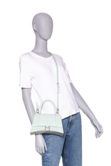 BALENCIAGA HOURGLASS TOP HANDLE LEATHER LIGHT GREE