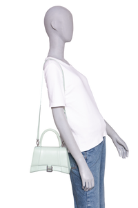 BALENCIAGA HOURGLASS TOP HANDLE LEATHER LIGHT GREE