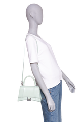 BALENCIAGA HOURGLASS TOP HANDLE LEATHER LIGHT GREE