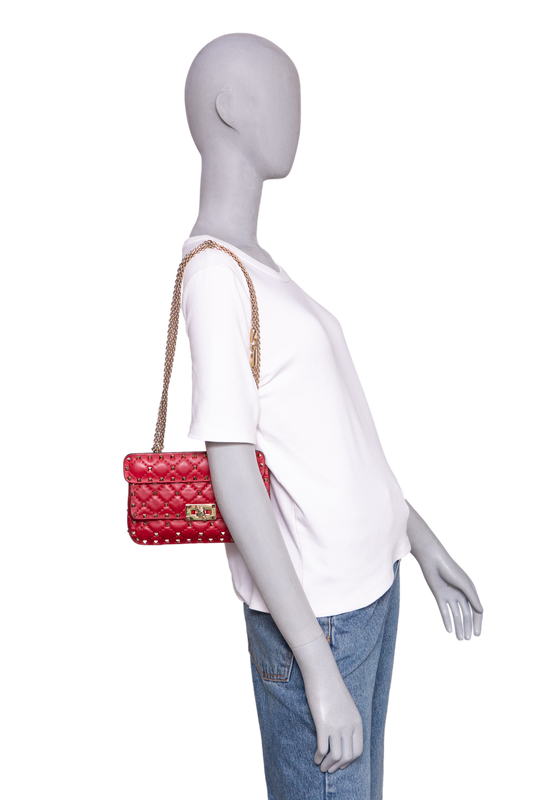 VALENTINO ROCKSTUD SPIKE SMALL RED