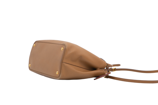 PRADA DOUBLE SAFFIANO CUIR CARAMEL