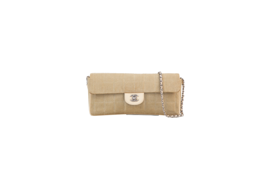 CHANEL EAST WEST CHOCOLATE BAR BEIGE VINTAGE