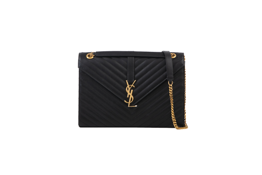 YSL COLLEGE ENVELOPE BLACK CHEVRON LARGE