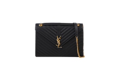 YSL COLLEGE ENVELOPE BLACK CHEVRON LARGE