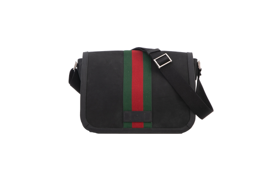 GUCCI BLACK TECHNO CANVAS MESSENGER BAG