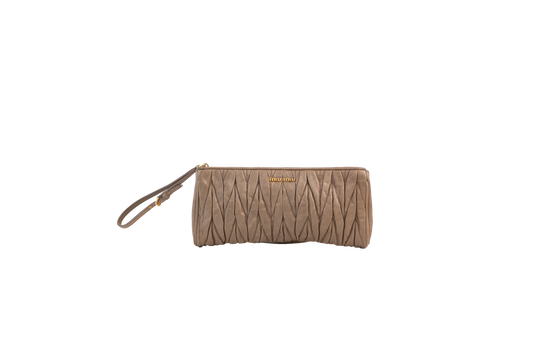 MIU MIU EVENING CLUTCH MATELASSE BEIGE