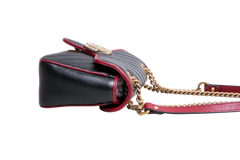 GUCCI GG MARMONT SMALL BLACK AND RED