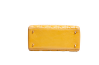 DIOR LADY DIOR CANNAGE MEDIUM PATENT MUSTARD