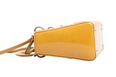 DIOR LADY DIOR CANNAGE MEDIUM PATENT MUSTARD