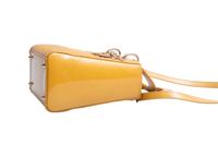 DIOR LADY DIOR CANNAGE MEDIUM PATENT MUSTARD