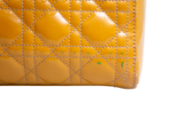 DIOR LADY DIOR CANNAGE MEDIUM PATENT MUSTARD