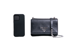 PRADA PATTINA CHAIN GLACE CALFSKIN BLACK