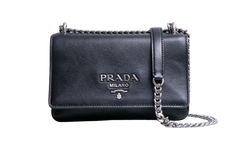 PRADA PATTINA CHAIN GLACE CALFSKIN BLACK
