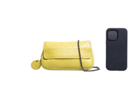 BOTTEGA DISCO CROSSBODY INTRECCIATO LIME