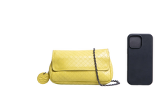 BOTTEGA DISCO CROSSBODY INTRECCIATO LIME