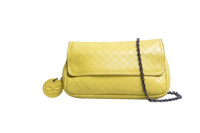 BOTTEGA DISCO CROSSBODY INTRECCIATO LIME