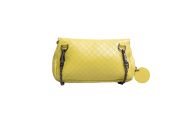 BOTTEGA DISCO CROSSBODY INTRECCIATO LIME