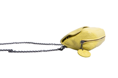 BOTTEGA DISCO CROSSBODY INTRECCIATO LIME