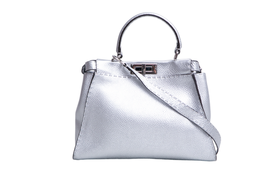 FENDI PEEKABOO MEDIUM CUOIO ROMANO ARGENTO