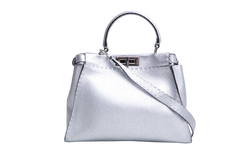 FENDI PEEKABOO MEDIUM CUOIO ROMANO ARGENTO