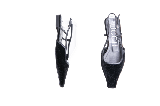 DESAPEGO JULIA FARIA GUCCI SLINGBACK VELVET GG BLACK - 39 BR