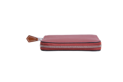 HERMÈS SILK IN COMPACT WALLET ROUGE H/RUBIS