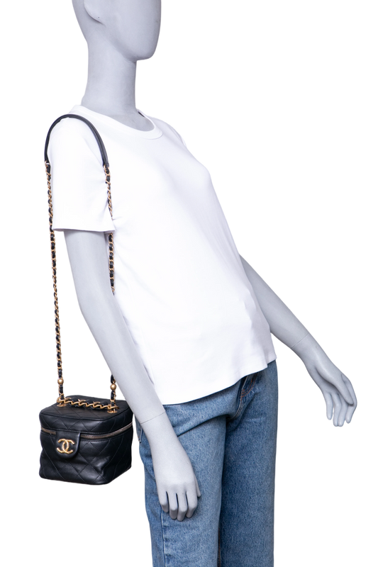 CHANEL VANITY CASE SMALL BLACK/GOLD