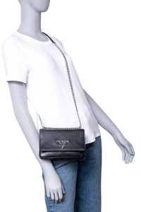 PRADA PATTINA CHAIN GLACE CALFSKIN BLACK