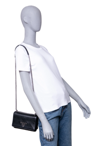 PRADA PATTINA CHAIN GLACE CALFSKIN BLACK