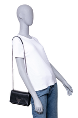 PRADA PATTINA CHAIN GLACE CALFSKIN BLACK