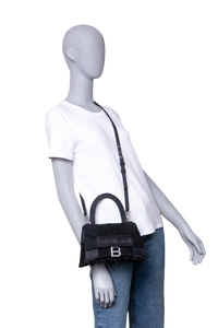 BALENCIAGA HOURGLASS TOP HANDLE PATCHWORK DENIM