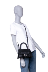 BALENCIAGA HOURGLASS TOP HANDLE PATCHWORK DENIM