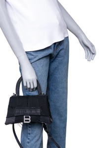 BALENCIAGA HOURGLASS TOP HANDLE PATCHWORK DENIM