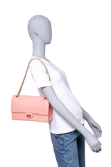 CHANEL REISSUE 2.55 SHEEPSKIN CHEVRON DOUBLE FLAP ROSE