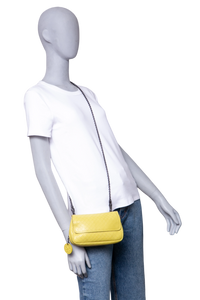BOTTEGA DISCO CROSSBODY INTRECCIATO LIME