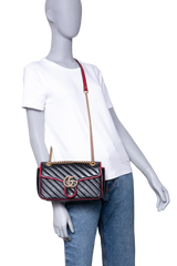 GUCCI GG MARMONT SMALL BLACK AND RED