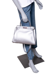 FENDI PEEKABOO MEDIUM CUOIO ROMANO ARGENTO