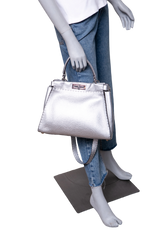 FENDI PEEKABOO MEDIUM CUOIO ROMANO ARGENTO