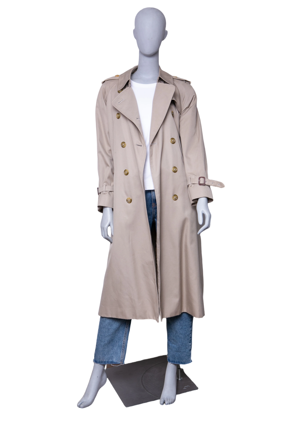 BURBERRY TRENCH COAT LONG BEIGE W/BELT