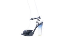 DIOR NAVY PATENT ACRYLIC HEELS - 37 BR