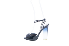 DIOR NAVY PATENT ACRYLIC HEELS - 37 BR